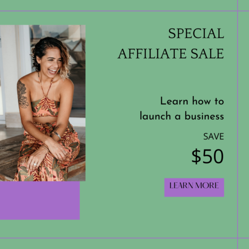 SPECIAL AFFLIATE SALE. learn how to launch a business. Save $50. Learn more. 