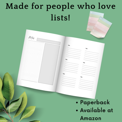 Made for people who love lists! Paperback Available at Amazon
