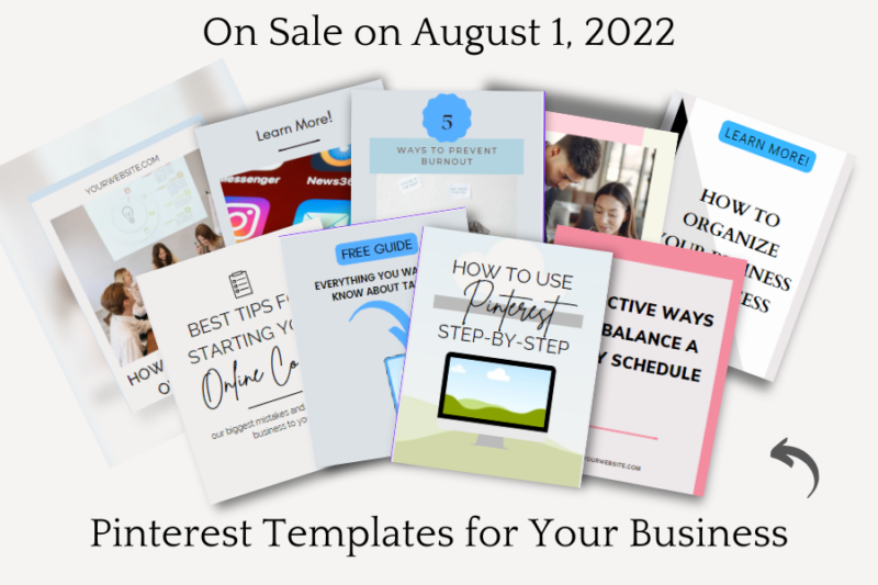 On sale on August 1, 2022 pinterest templates for your business