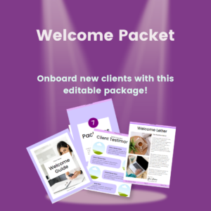 Welcome Packet. Onboard Clients with this welcome packet