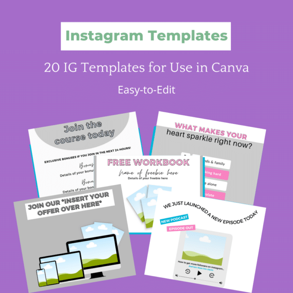 Instagram Templates 20 IG Templates for Use in Canva Easy-to-Edit