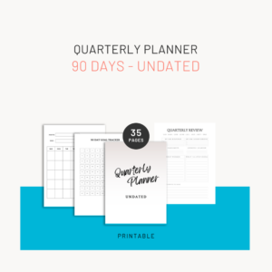 Quarterly planner 90 days undated