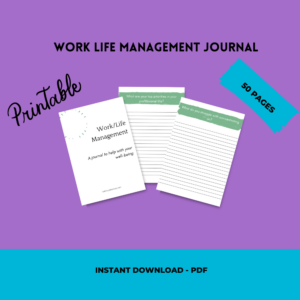 Work life management journal printable 50 pages