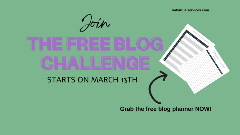 Join the free blog challenge. Starts on March 13th. 