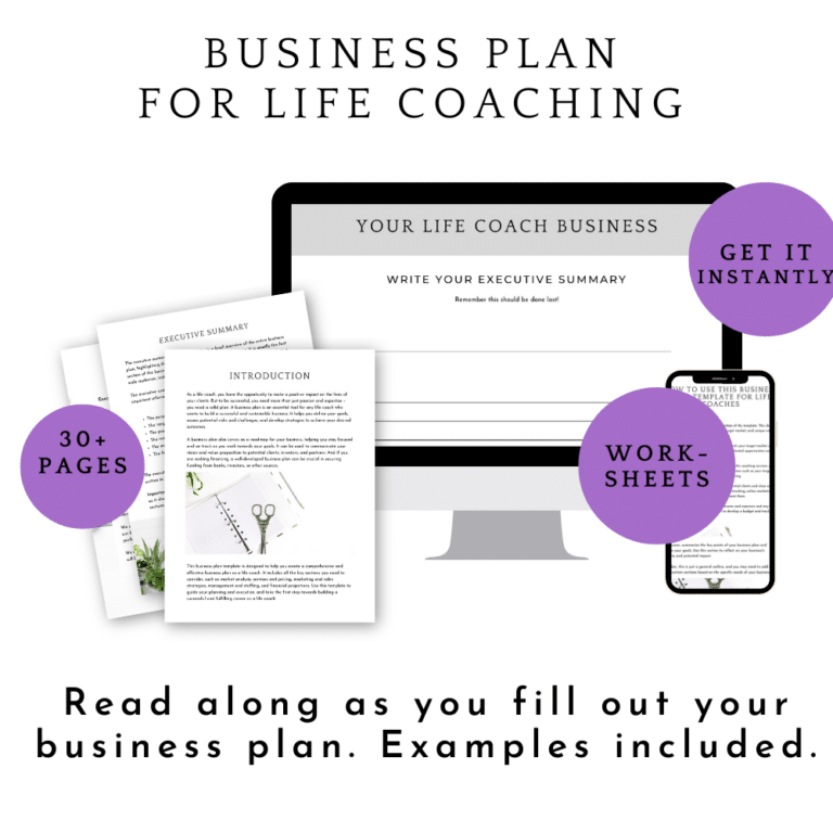 life coach business plan template free
