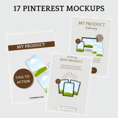 17 Pinterest Mockups - to use in Canva