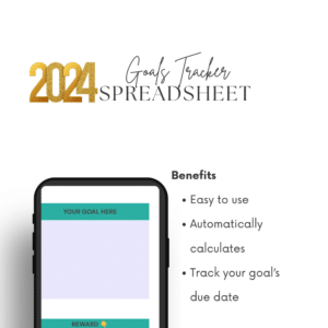 2024 Goal Tracker Benefits Easy to use Automatically calculates Track your goal’s due date