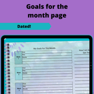 Dated for Q1. Goals page. DIGITAL PLANNER