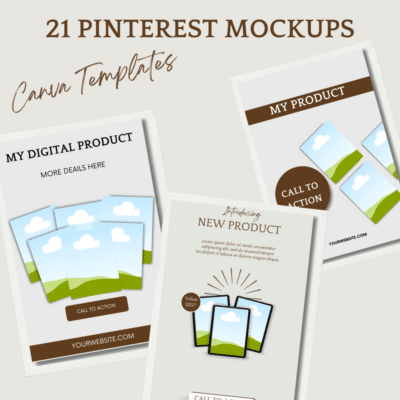 21 Pinterest Mockups. Canva Templates.