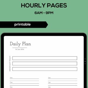 HOURLY PAGES. PRINTABLE