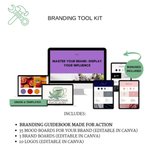 Get the branding tool kit. Includes: Branding guidebook made for action 35 Mood Boards for your Brand (editable in Canva) 3 Brand Boards (editable in Canva) 10 Logos (editable in Canva)