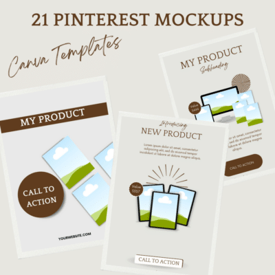 21 Pinterest Mockups. Canva Mockups