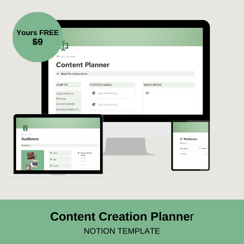 content creation planner. notiun 