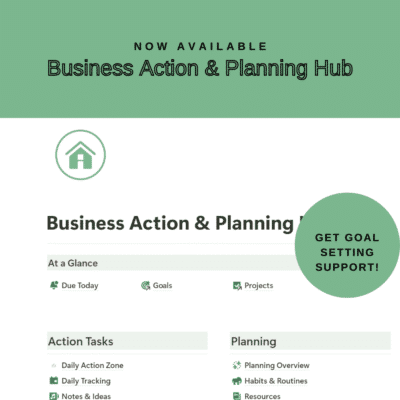 Business Action & Planning Hub on Notion